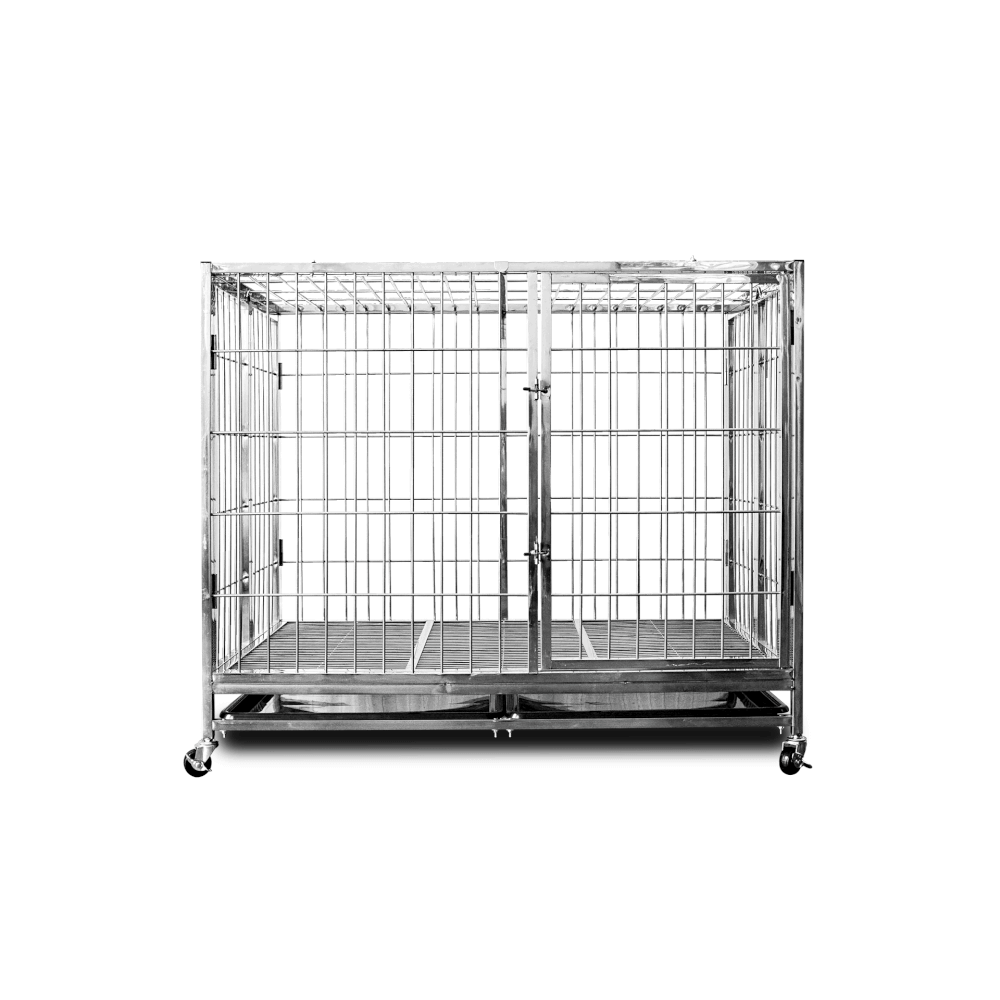 กรงสแตนเลส 304 PAWRADISE รุ่นท่อตัน (พับได้) SIZE L ขนาด : 108 X 72 X 92